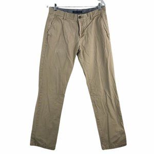 Tommy Hilfiger Womens Khaki Pants 31/32 Beige Mid Rise 28" Inseam 100% Cotton